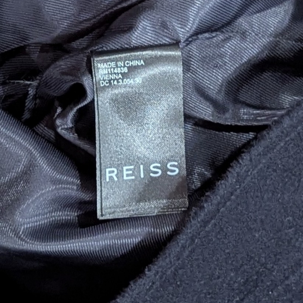 $500 Mens REISS Wool Blend Field Jacket Navy XL - Picture 6 of 7